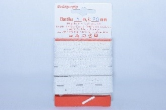 Elastika luknjičasta bela 20mm/3m