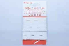 Elastika luknjičasta bela 20mm/3m