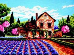 Gobelin art.40142 40cmX30cm pokrajina-hiša
