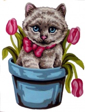 Gobelin art.43201.01 18cmX14cm muca/tulipani