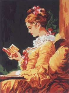 Gobelin art.D477 36cmX50cm dekle z knjigo