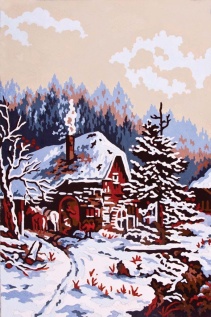 Gobelin G 30x22cm Snežni prizor art.6.138