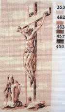 Gobelin s prejicami art.283 Jezus na križu vel.7x17 cm
