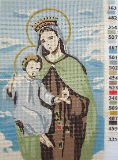 Gobelin s prejicami art.285 Marija z Jezusom vel.13x20 cm