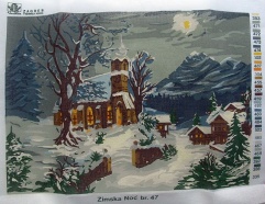 Gobelin s prejicami art.47 Zimska noč vel.52x37 cm