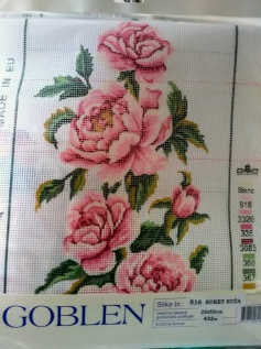 Gobelin s prejicami art.516 Šopek rož vel.22x52cm