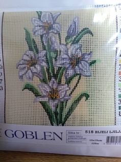 Gobelin s prejicami art.518 Beli Lilijani vel.15x19cm