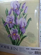 Gobelin s prejicami art.520 Perunike vel.15x19cm