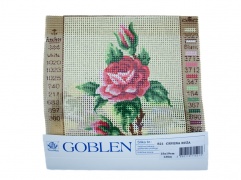 Gobelin s prejicami art. 521 Rdeča roža  15x19cm UNITAS