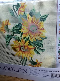 Gobelin s prejicami art.522 Male sončnice vel.15x19cm