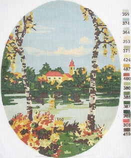 Gobelin s prejicami art.700 Jezero vel.24x32 cm