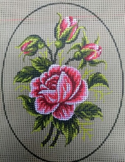 Gobelin s prejicami art. Roža s popki 514 vel.18,5x23cm