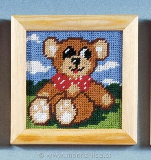 Gobelin z okvirjem in prejicami 12,5x12,5cm art.001500