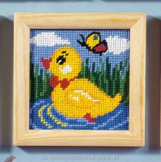 Gobelin z okvirjem in prejicami 12,5x12,5cm art.001503