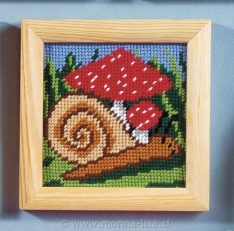 Gobelin z okvirjem in prejicami 12,5X12,5cm art.001504