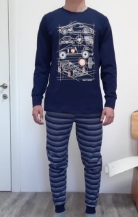Moška pižama NIGHT SECRET temno modra art.108096